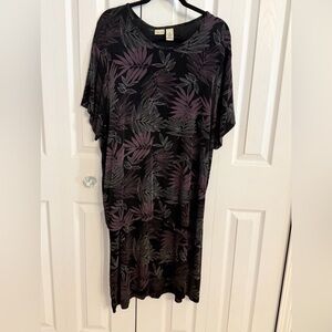 Linden Hill Black and Purple Tropical Skirt Set (top & skirt) 2x EUC F